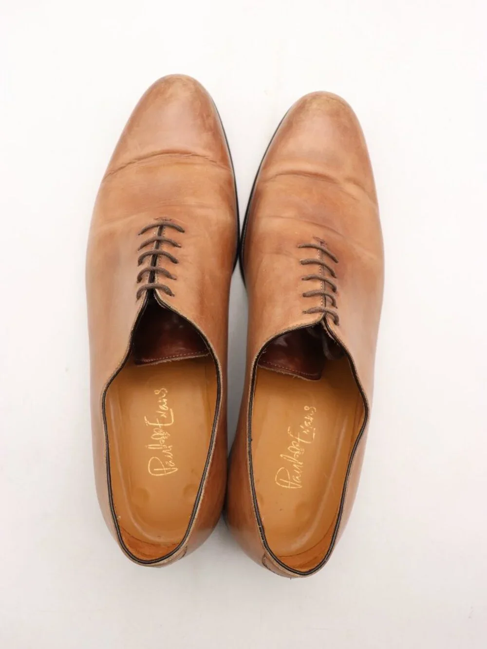 Paul Evans Oxford Dress Shoes Men’s Size 10.5 Brown Leather Plain Toe Lace-Up